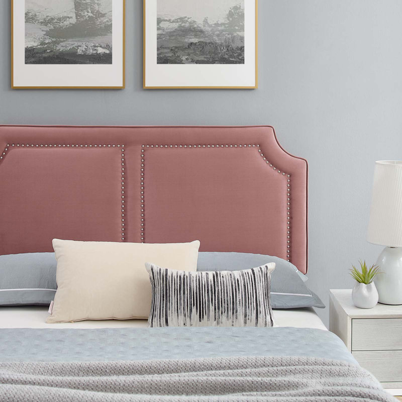 Lit en velours Novi Performance par Modway, Vieux rose, Très grand
