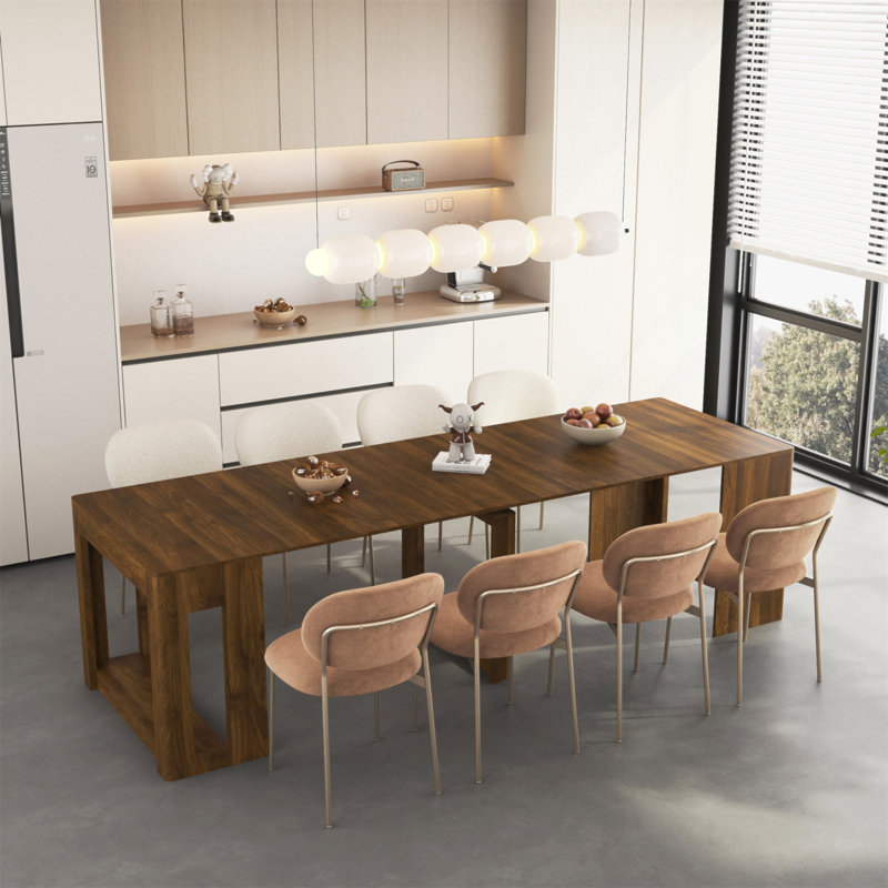 Table de salle à manger extensible pliable, console multifonctionnelle extensible en bois, meubles de salle de réunion, options de longueur de table, bois
