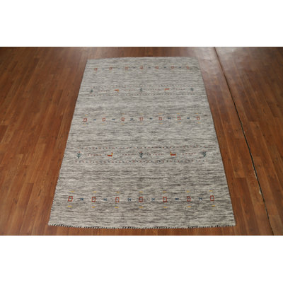 Tapis décoratif tribal rayé Gabbeh