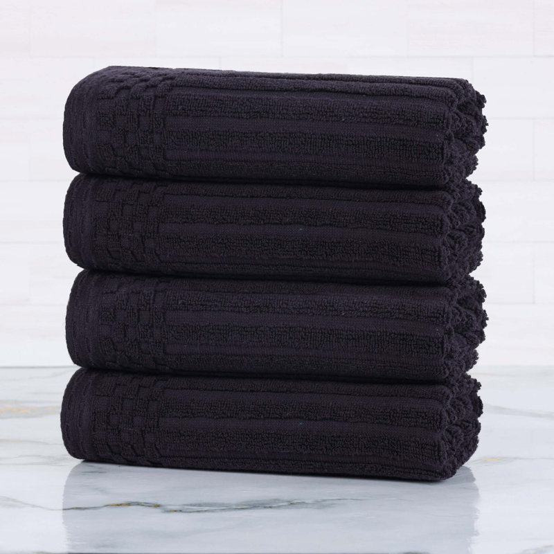 Ensemble de serviettes en coton Kleiman, Noir, noir, noir, noir