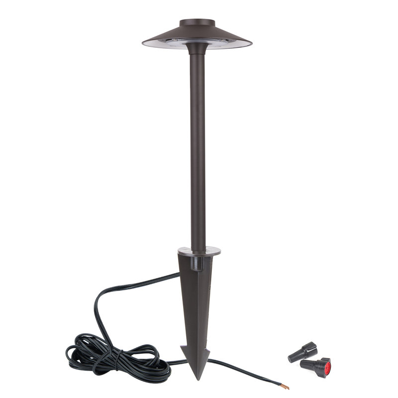 Colorscaping Low Voltage Integrated LED Aluminum Pathway Light, Solid Brass Coated/Bronze