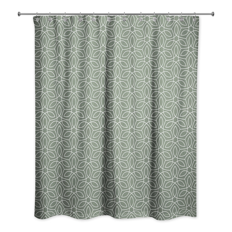Rideau de douche à motif floral Rolman, Sauge