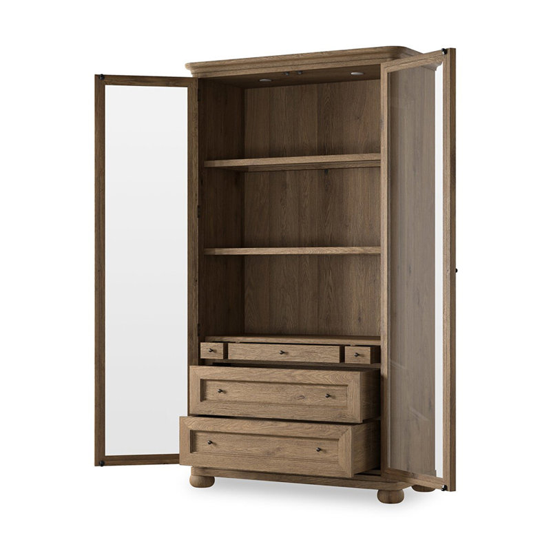 Bibliothèque de style rétro American Light, Brun