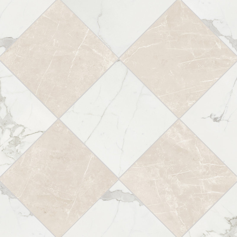 Tuscany Checkerboard 12X12 Calacatta And Dolomia, Calacatta/Dolomia