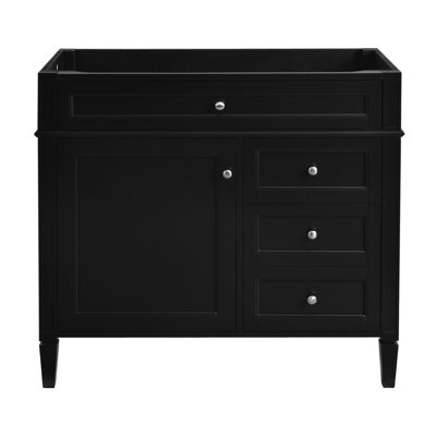 Meuble-lavabo de salle de bain sans lavabo supérieur / armoire de rangement moderne avec 2 tiroirs et un tiroir basculant