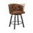Swivel Upholstered Counter Stool With Metal Frame-1906160424