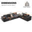 Ensemble de canapé modulaire rembourré en velours 6 pièces Brigitte-1418628091
