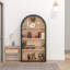 Bibliothèque arquée à 4 niveaux, bibliothèque arquée de 43 po de hauteur avec tablettes de rangement, design élégant, rangement stable et sécuritaire