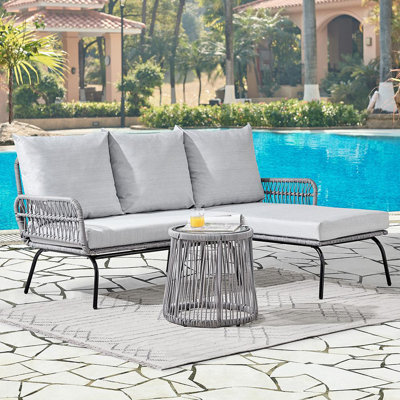 Arlo Wicker 3 - Person Garden Lounge Set with Cushions