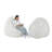 Oversized Compression Large Round 5 Foot Giant Foam Filled Faux Rabbit Fur Beige Bean Bag Sofa with Soft Removeable Cover (Set of 2)-114509183