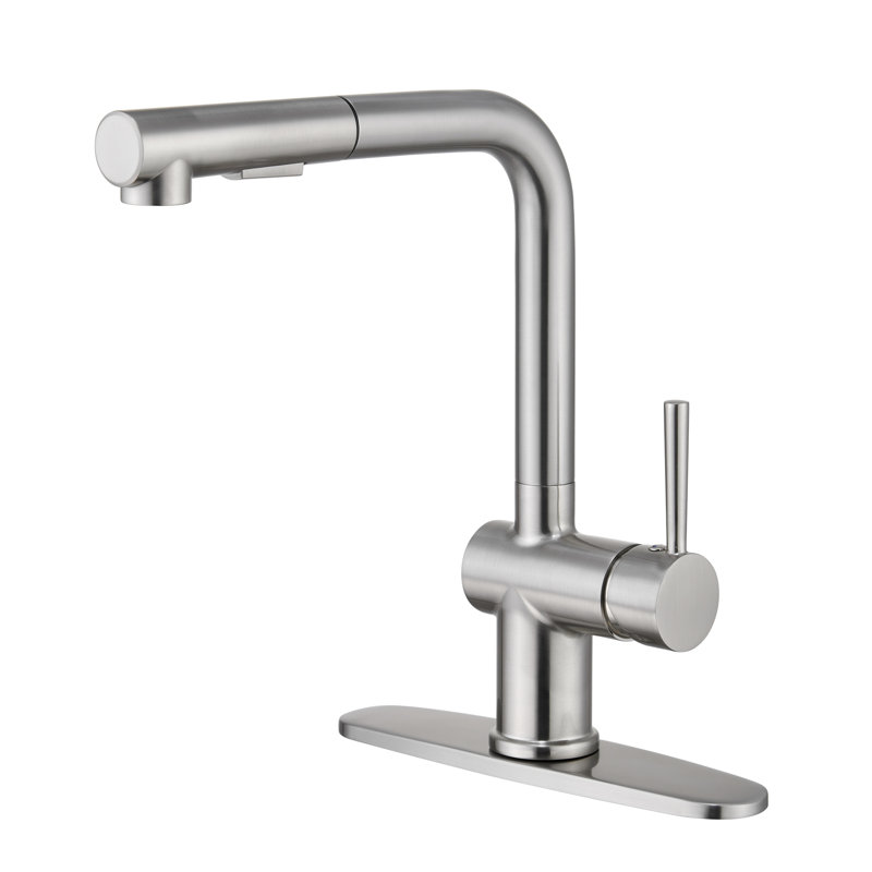 Robinet de cuisine extractible à poignée simple tactile, Argent
