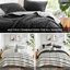 Ensemble de literie à rayures 7 pièces pour très grand lit. Tissu en microfibre. Assure une nuit de repos. Et. Motif fascinant. S'agence à différents styles de chambre à coucher. Pour réduire le rétrécissement. Facile à ranger très facilement. 100%-122456065