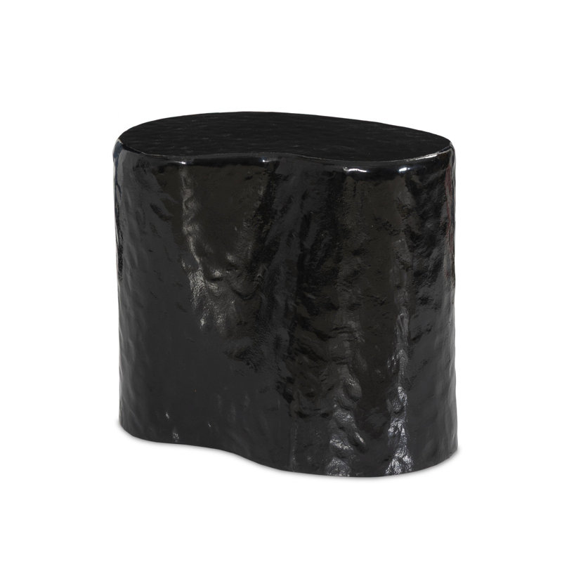 Dulcie End Table-Glossy Black Cast Aluminum