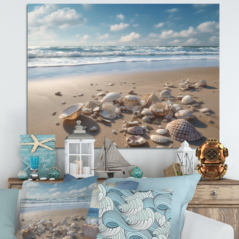 Seaside Seashell Treasures III - impression, H 30 po x l 40 po x P 1,5 po, Toile tendue