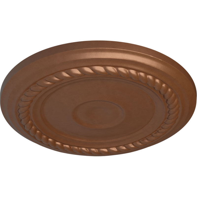 Médaillon de plafond H 7,875 po x l 7,875 po Alexandria, Cuivre poli