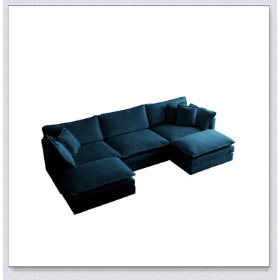 Canapé modulaire en U avec repose-pieds réversible et 2 repose-pieds