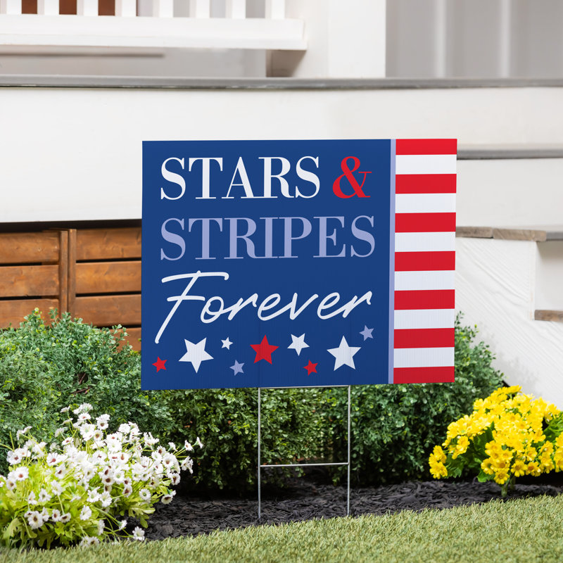 Enseigne de cour Forever 'American Classic Stars & Stripes, 24 po x 18 po