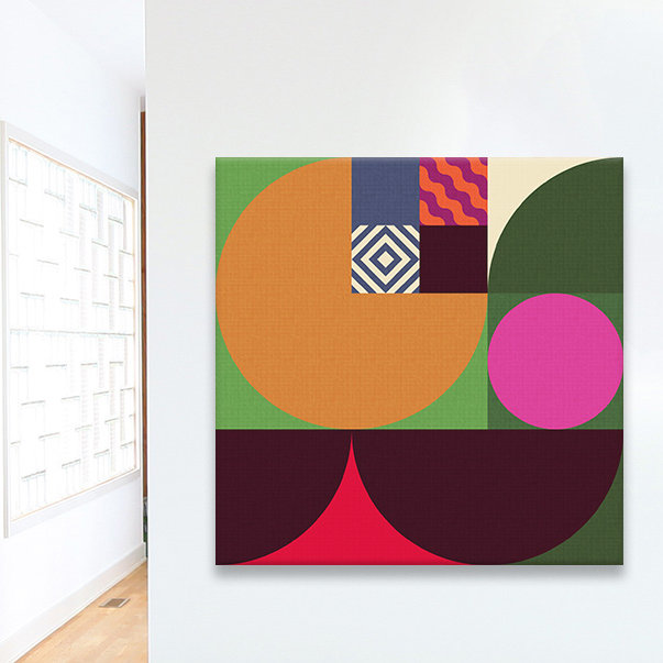 « i », impression sur toile Geo, H 12 po x l 12 po x P 0,75 po, Toile tendue, Pas de tapis
