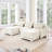 3-seater Chenille Fabric Sofa Equipped With 3 Lumbar Support Pillows And Two Footrest-912533016