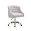 Chaise de bureau Vintage en velours crème et finition dorée
