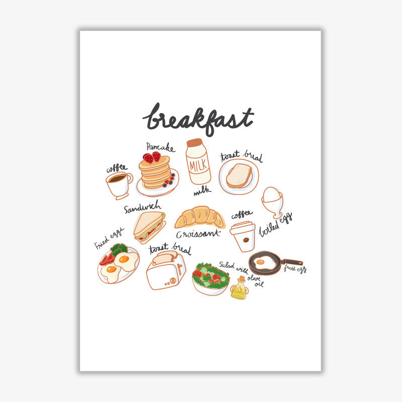 Breakfast Collection Portrait - Print, 60 cm H x 42 cm W x 1 cm D, No Frame