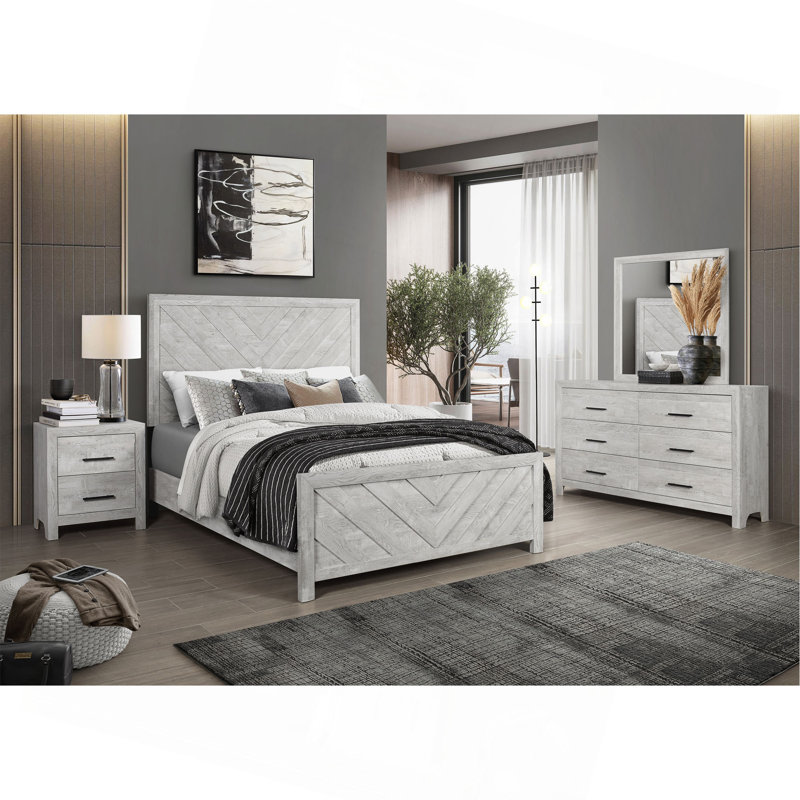 Grand lit de style moderne en bois