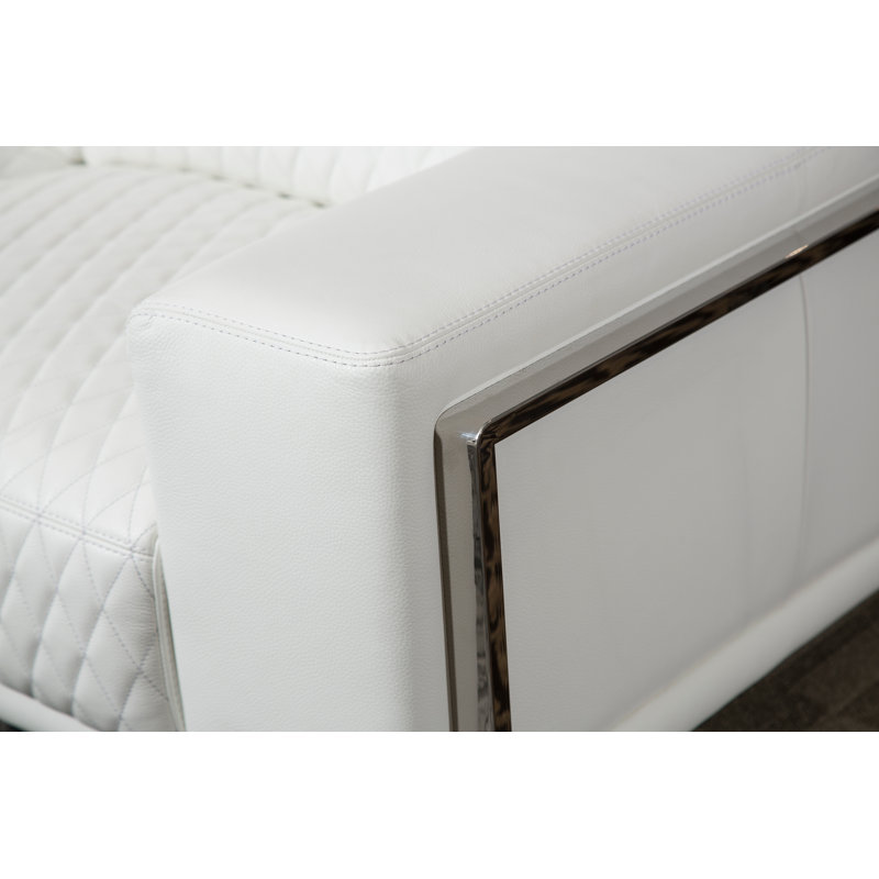 Mia Bella Upholstered 78.25'' Loveseat, White