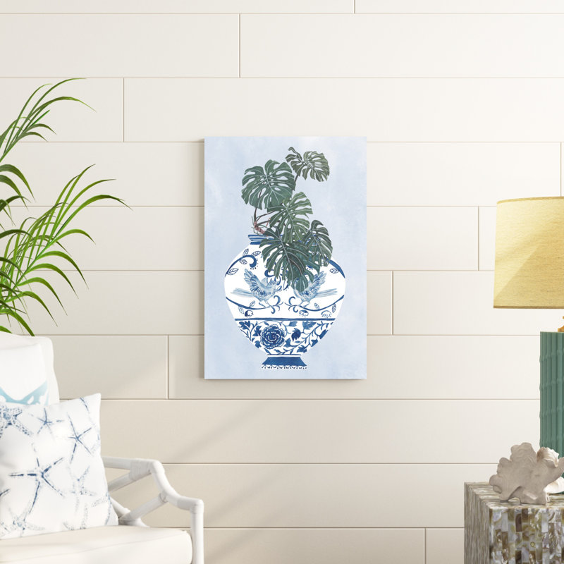 «Moonlight Vase II» par Melissa Wang - peinture sur toile tendue, H 30 po x l 20 po x P 1,25 po