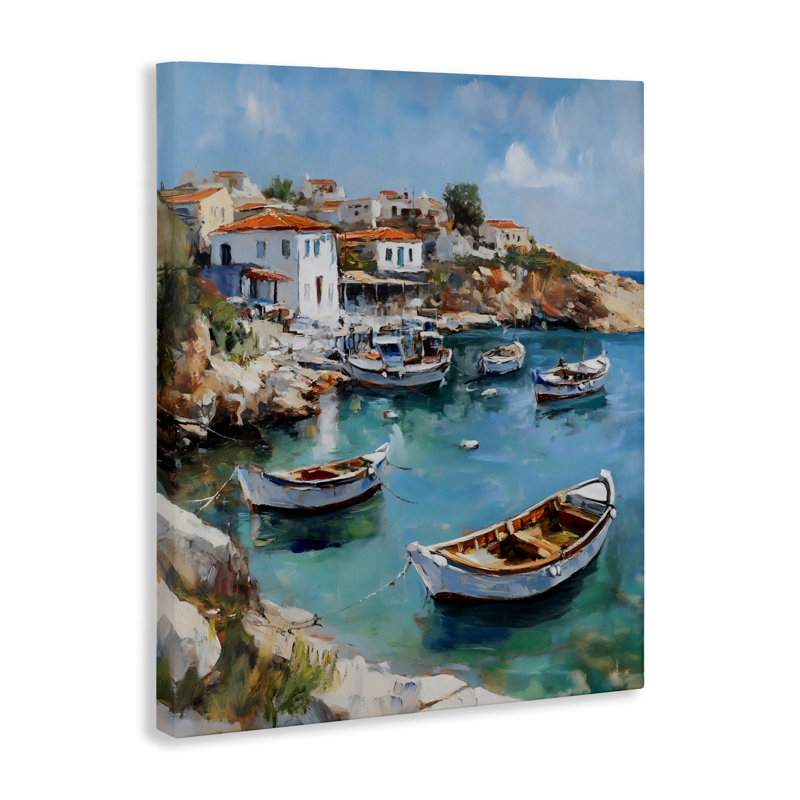 «Italian Village», toile par Franklyn Gregory, H 20 po x l 16 po