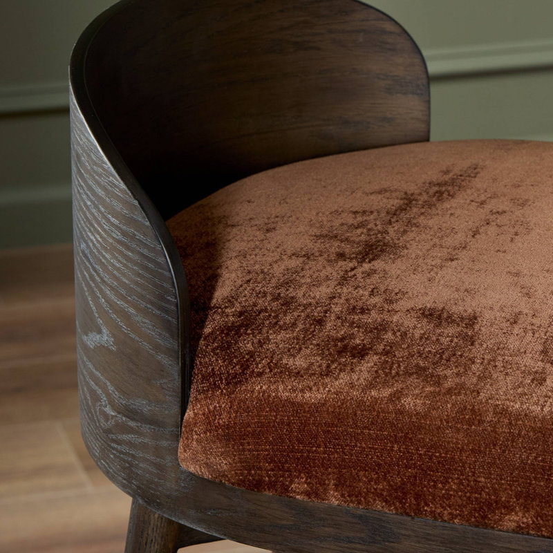 Cloris Swivel Stool-Altair Sienna-Counter & Bar, Counter Stool (26.97" Seat Height), Altair Sienna Polyester, Warm Oak