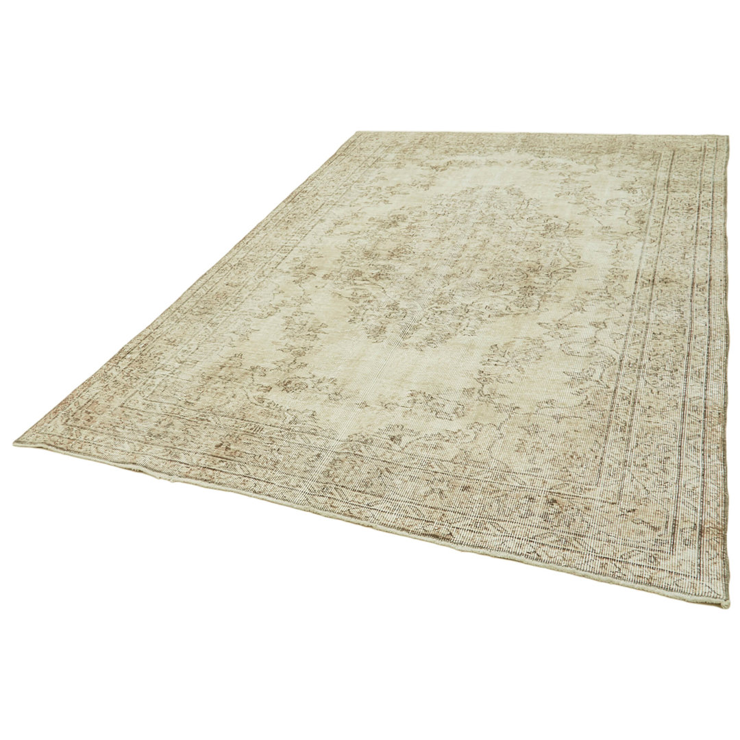 Vintage Beige Vintage Wool Handmade Area Rug