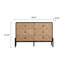 Buffet 48,21 "Mid-Century 6 tiroirs - Bois massif et panneau de fibres à densité moyenne 3D