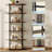 6-Tier Industrial Bookshelf, 71" Tall Wood and Metal Bookcase, Freestanding Open Storage Shelf for Home Office-940630241