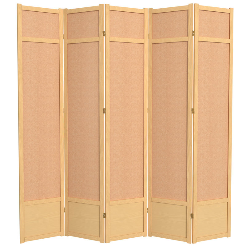 Cloison pliante Clarke, Naturel, 5 panneaux