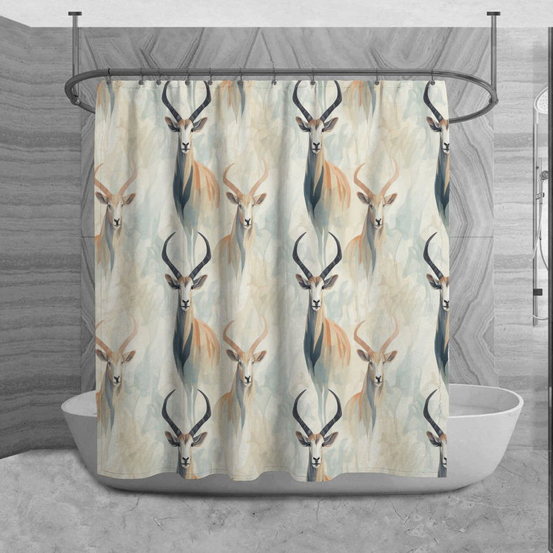 Roverta Microfiber Shower Curtain, 93" H x 70" W x 6" D