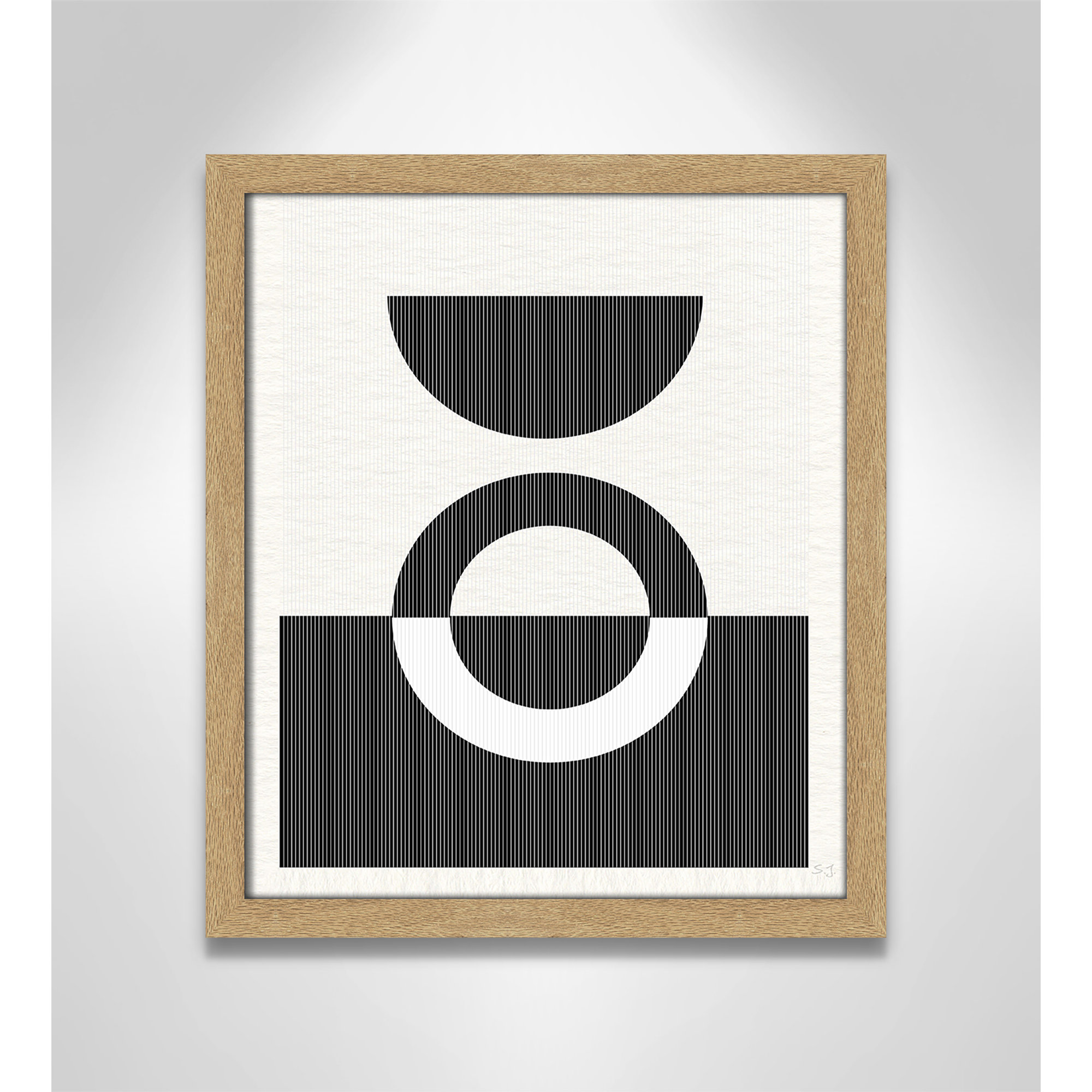 Eclipse III, 15" H x 13" W x 0.75" D, Natural Framed