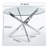 Round Dining Table With Cross Metal Leg And Glass Top-1396574355