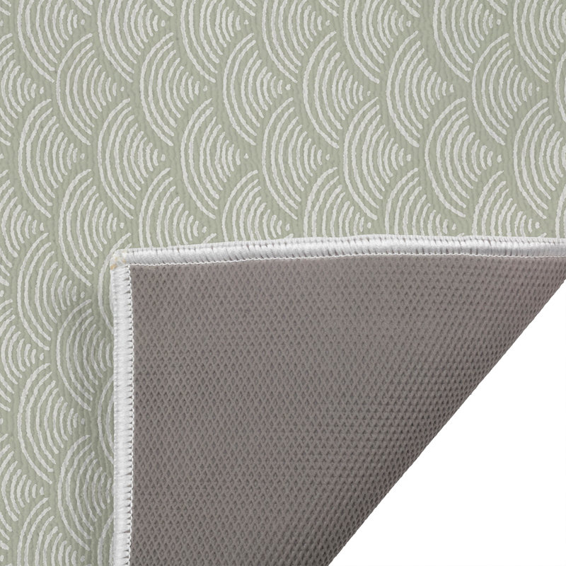 Rolling Waves Outdoor Doormat, 21" W x 34" L, Light Green