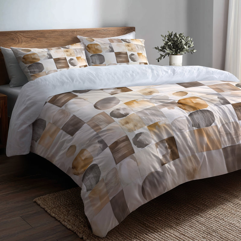 Ensemble de housse de couette 3 pièces Patchwork - Ensemble de housse de couette et coussin décoratif Country Farmhouse