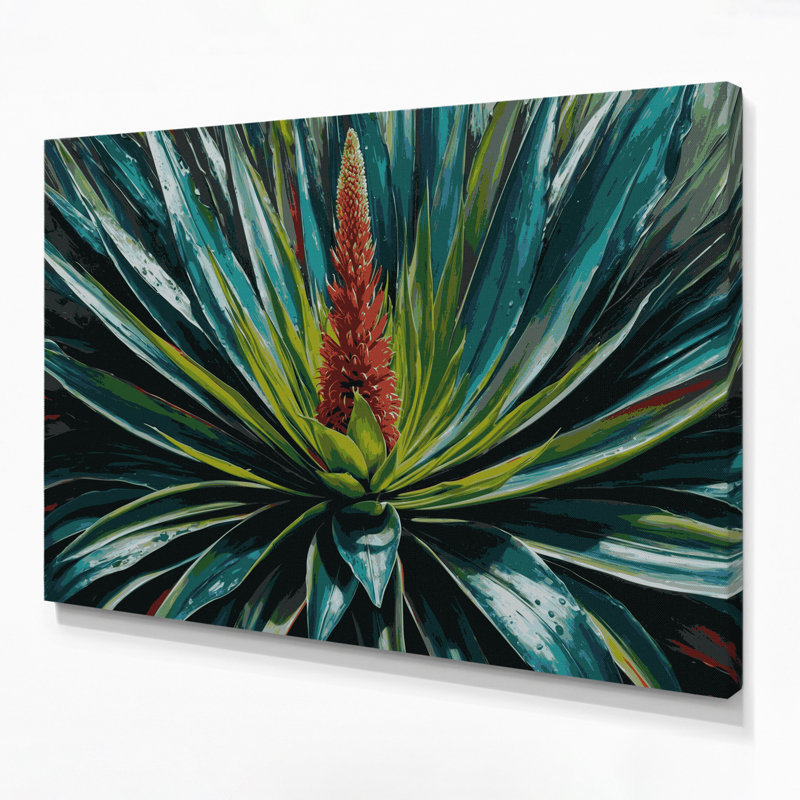 Art mural sur toile Botanical Bromeliad, H 24 po x l 36 po