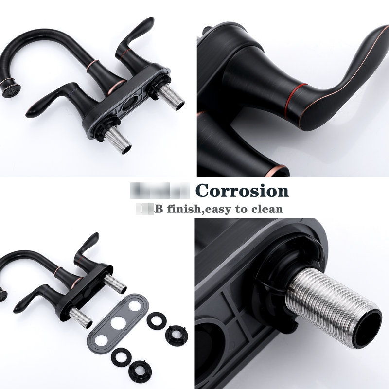 Oil Rubbed Bronze Bathroom Sink Tap - Passed Rigorous Testing 4-Inch Faucet For Ceramic Cartridge, Oil Rubbed Bronze