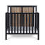 Lit de bébé Connelly Mini avec surmatelas noir / noyer rétro-1347670619