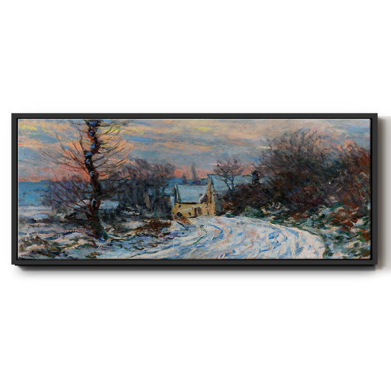 Road to Giverny in Winter, 1885 (1) - Toile encadrée, H 8 po x l 20 po
