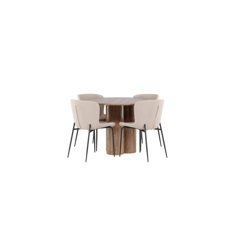 Waltham 4 - Person Dining Set, Brown