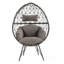 Chaise longue Aeven en tissu gris clair et osier noir