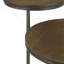 Table d'appoint naturelle et bronze industriel à 2 niveaux.
