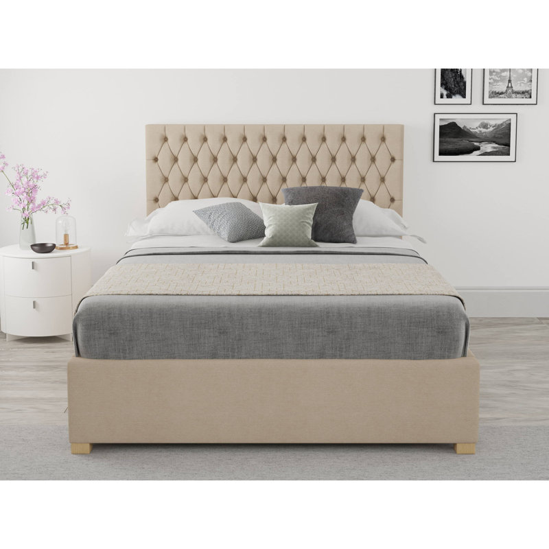 Central City Upholstered Ottoman Storage Bed, Single (3'), Beige