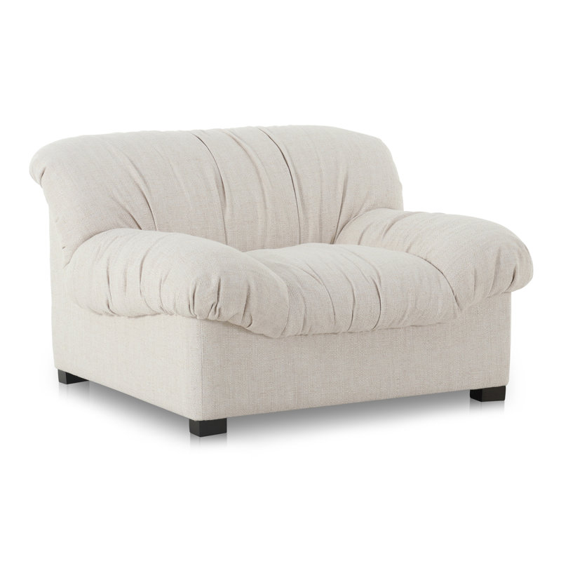 Chaise longue en cuir Tuomo Caress, Mélange de polyester beige