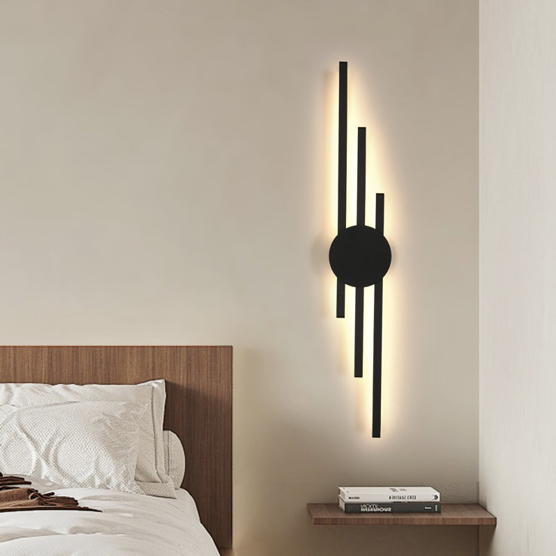 3-Light 58Cm Black Flush Mounted Sconce