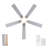 52 Inch Brushed Nickel Ceiling Fan with Light and Remote Control - Modern Quiet DC Motor Reversible Ceiling Fan for Living Room, Bedroom & Office
